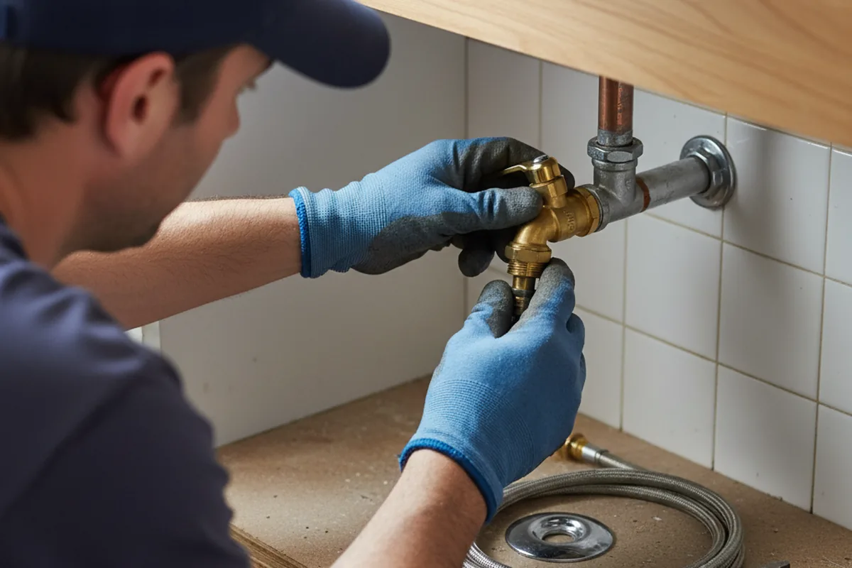 Shutoff valve and fitting work during Faucet and Fixture Repair in Exmore